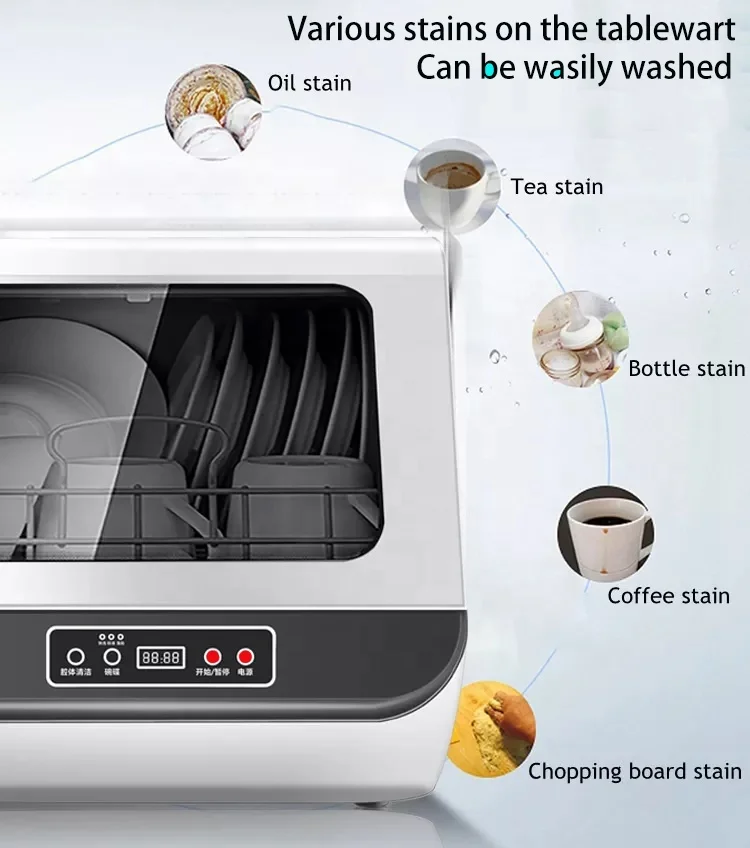 Countertop Mini Dish Washing Machine High temperature cleaning automatic drying household dishwasher