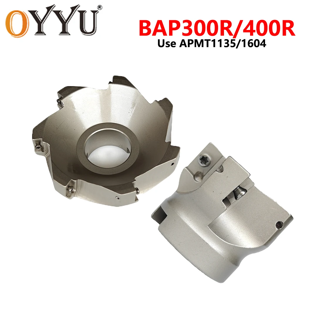 

OYYU BAP300R BAP400R 90 Degree Face Milling Head Tool 40 50 63 80 100 160 mm CNC Indexable Toolholder APMT1135 APMT1604 Adapter
