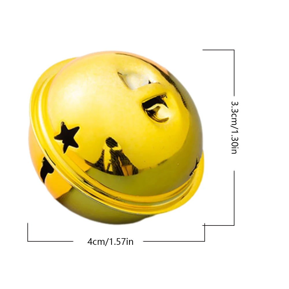 6 قطعة أجراس جلجل عيد الميلاد 40 مللي متر نجمة خماسية جلجل أجراس زخرفية معدنية أجراس زخرفية لتزيين العطلة