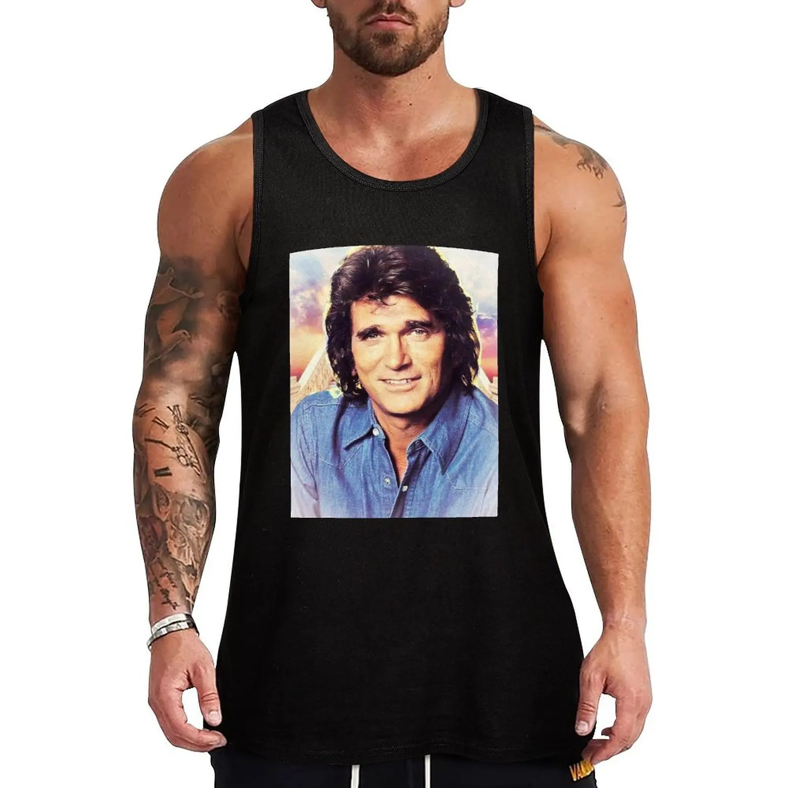 Michael landon Tank Top Basic Sleeveless T Shirt Soft Cotton Casual Tank Top