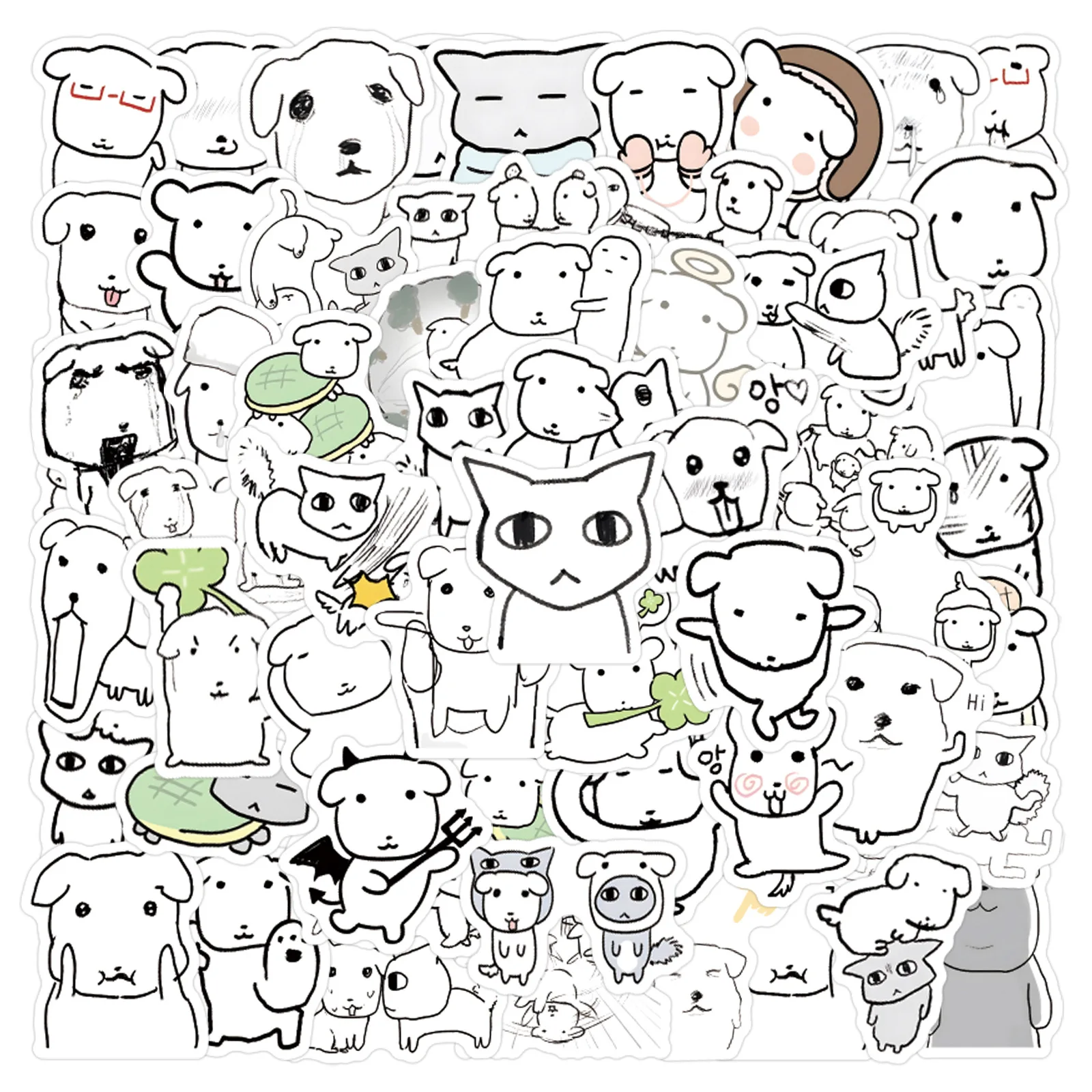 

100 шт. наклеек с мемами собак и щенков Ganadi для ноутбуков, скрапбуков, скейтбордов, шлемов, чемоданов, DIY, эстетические стикеры