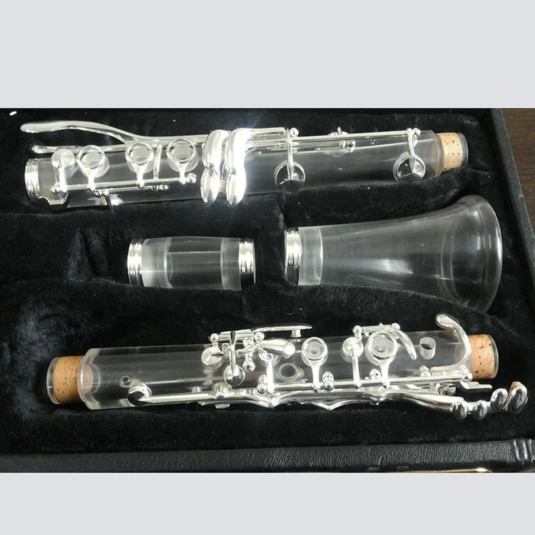 

2025 Clarinet Organic Glass Clarinet 17 Key Clarinet Wind Musical Instruments