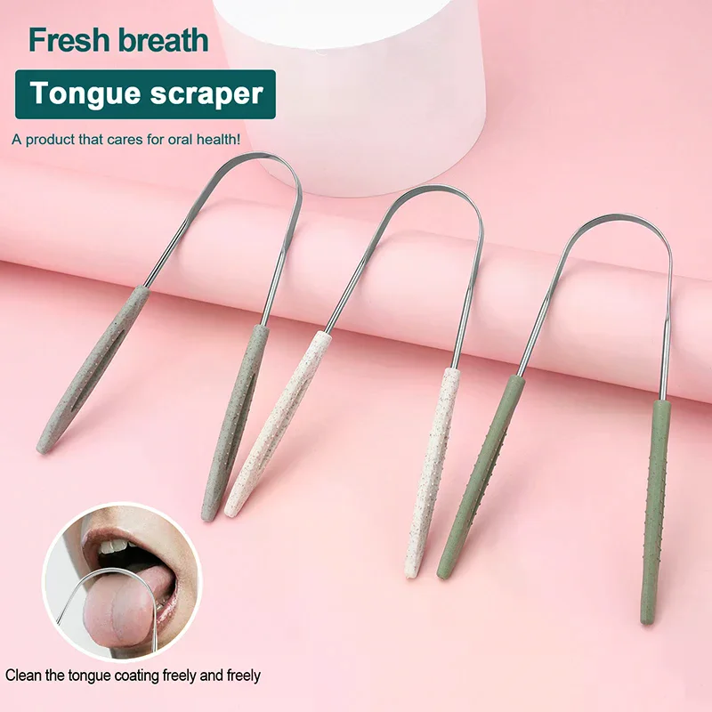 Stainless Steel Tongue Scraper - U-Shaped Oral Hygiene Tool, Metal Breath Cleaning Toothbrush