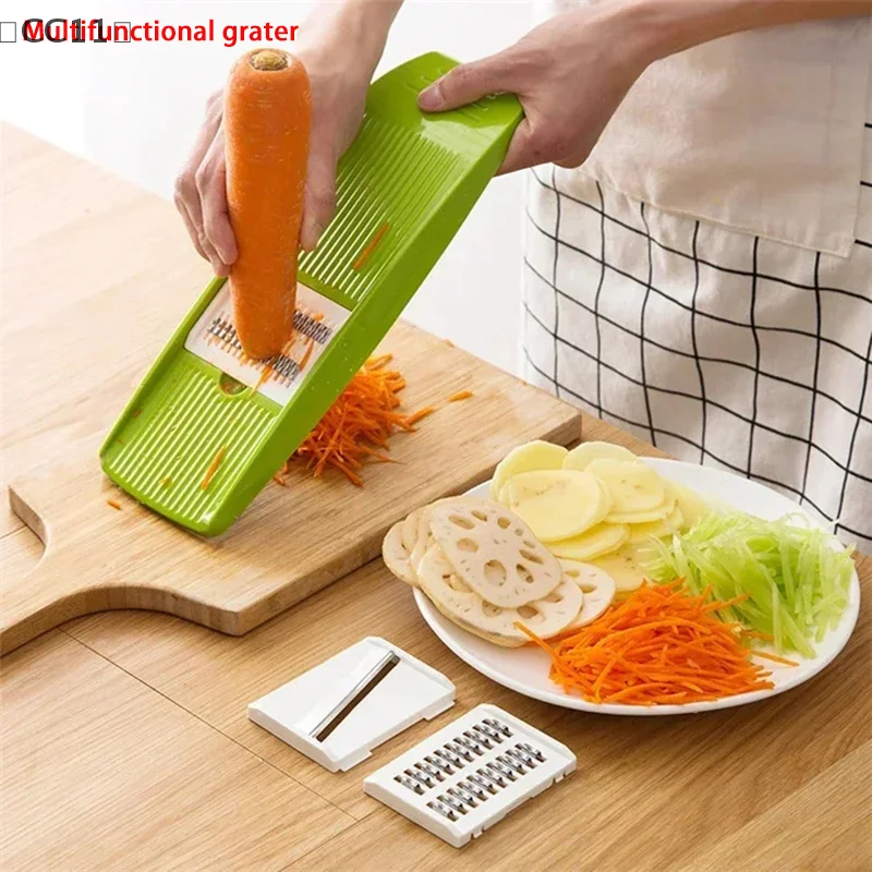 

〔CC11〕1pcs Kitchen Vegetable Slicer Stainless Steel Vegetable Slicer With 3 Blades, Chopper, Grater For Potatoes And Carrots
