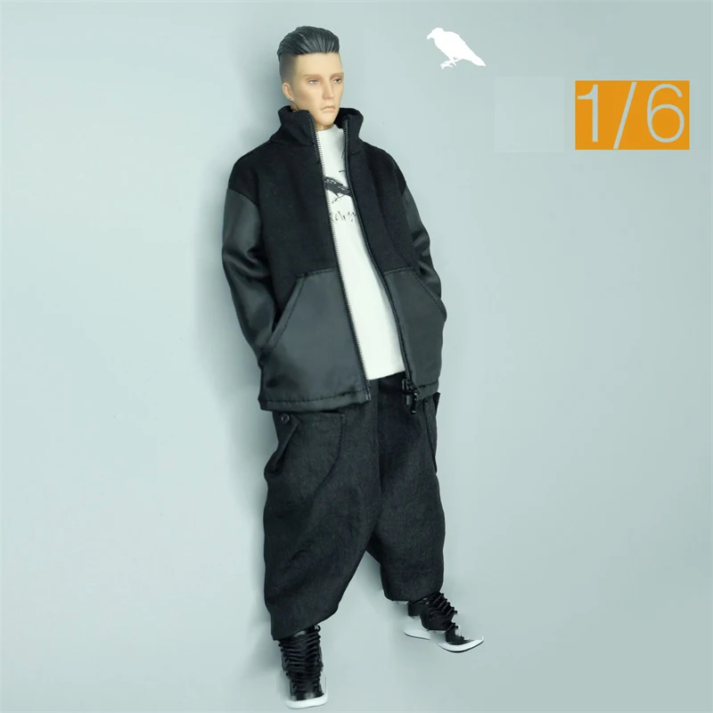 متوفر للبيع 1/6th موضة عادية رمادي اللون قميص بلايز السراويل بنطلون CROWTOYS نموذج لشخصيات دمية عادية 12 بوصة جمع #2
