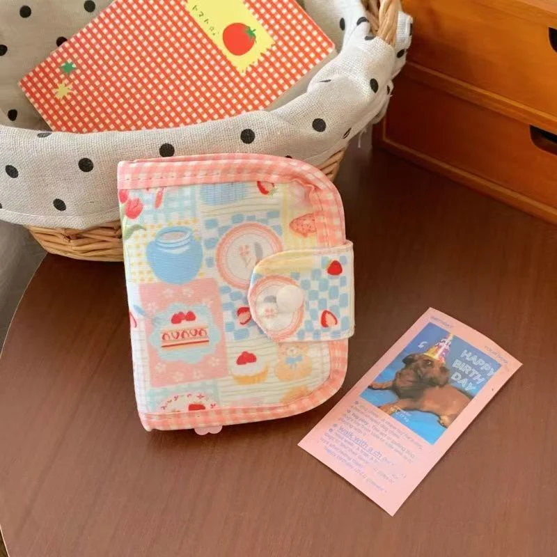 Kawaii Cartoon Pattern Fabric Wallet Portable Girls Card Holder Multifunctional Travel ID Credit Card Coin Document Storage Bag