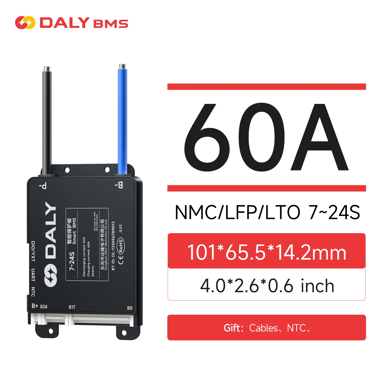 Daly Smart BMS 4S 6S 8S 12S 13S 14S 16S 17S 20S 24S Bluetooth BMS 30A 40A 60A 80A 100A 120A 150A 200A Lifepo4 Li-Ion LTO Batterie