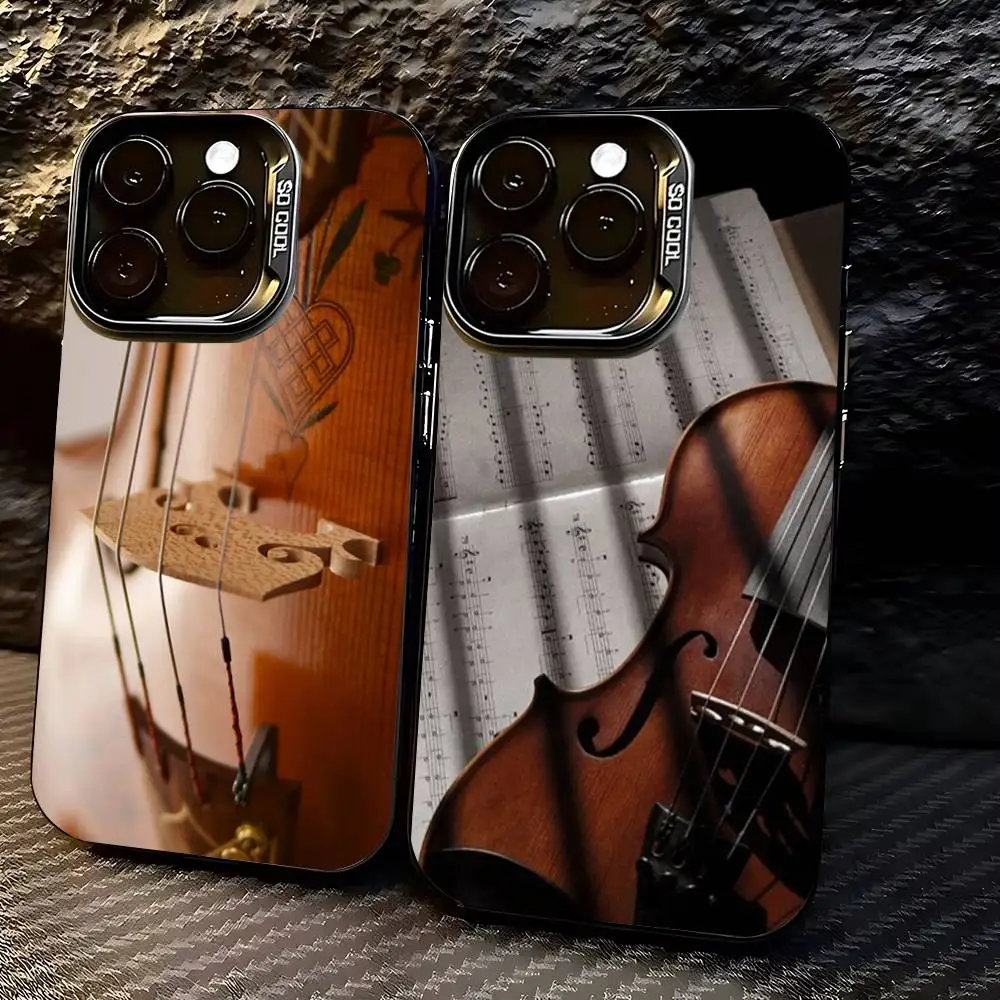 

Music Musical Violin Phone Case For iPhone 17,16,15,14,13,12,11,Pro,Max,Plus Soft Black Cover