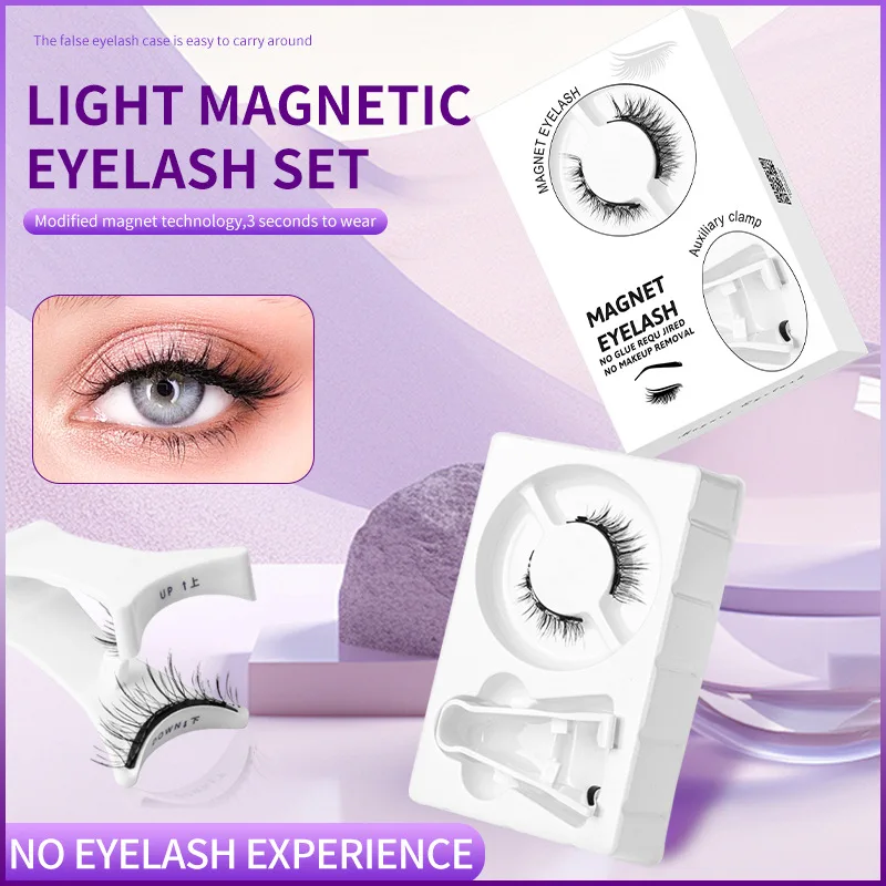 Heißer Verkauf magnetisches falsches Wimpern-Set, leichter kleiner Teufel, ein Paar kleberfreie Supernatural-Nerzhaarimitation