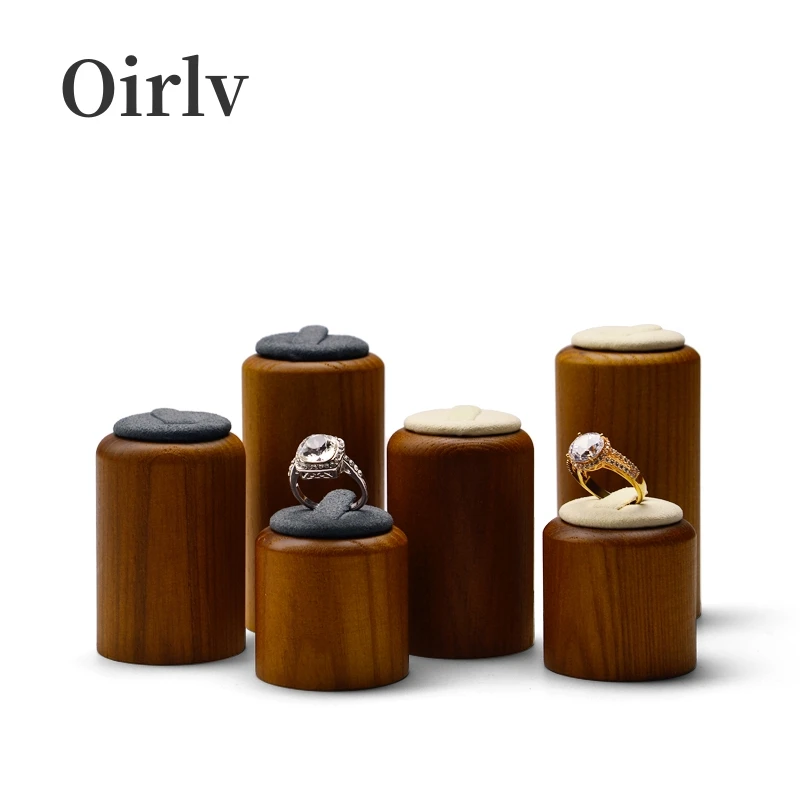 

Oirlv Wooden 3-Pieces Ring Stand Solid Wood Jewelry Display Rack Ring Display Stand Wooden Wedding Ring Holder Display Stand