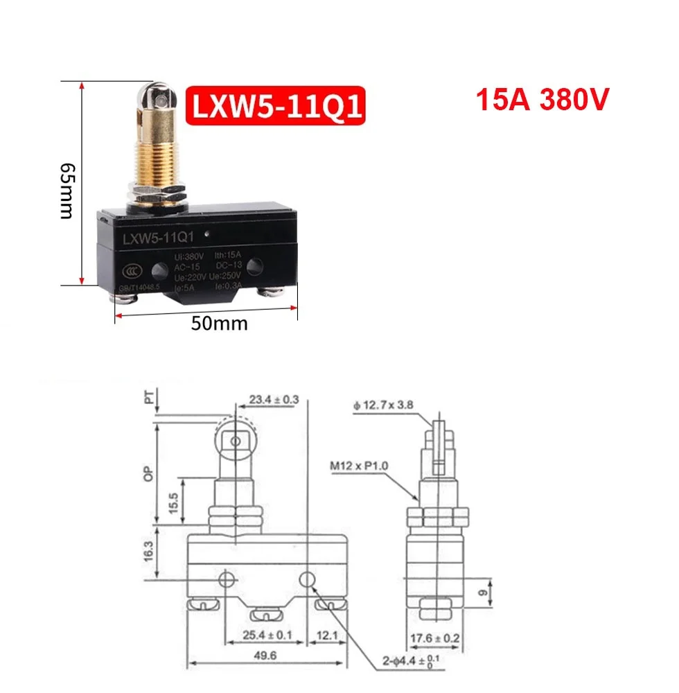 10PCS Micro switch Z15GQ22B limit elevator accessories brake detection switch touch LXW5-11Q1panel switch