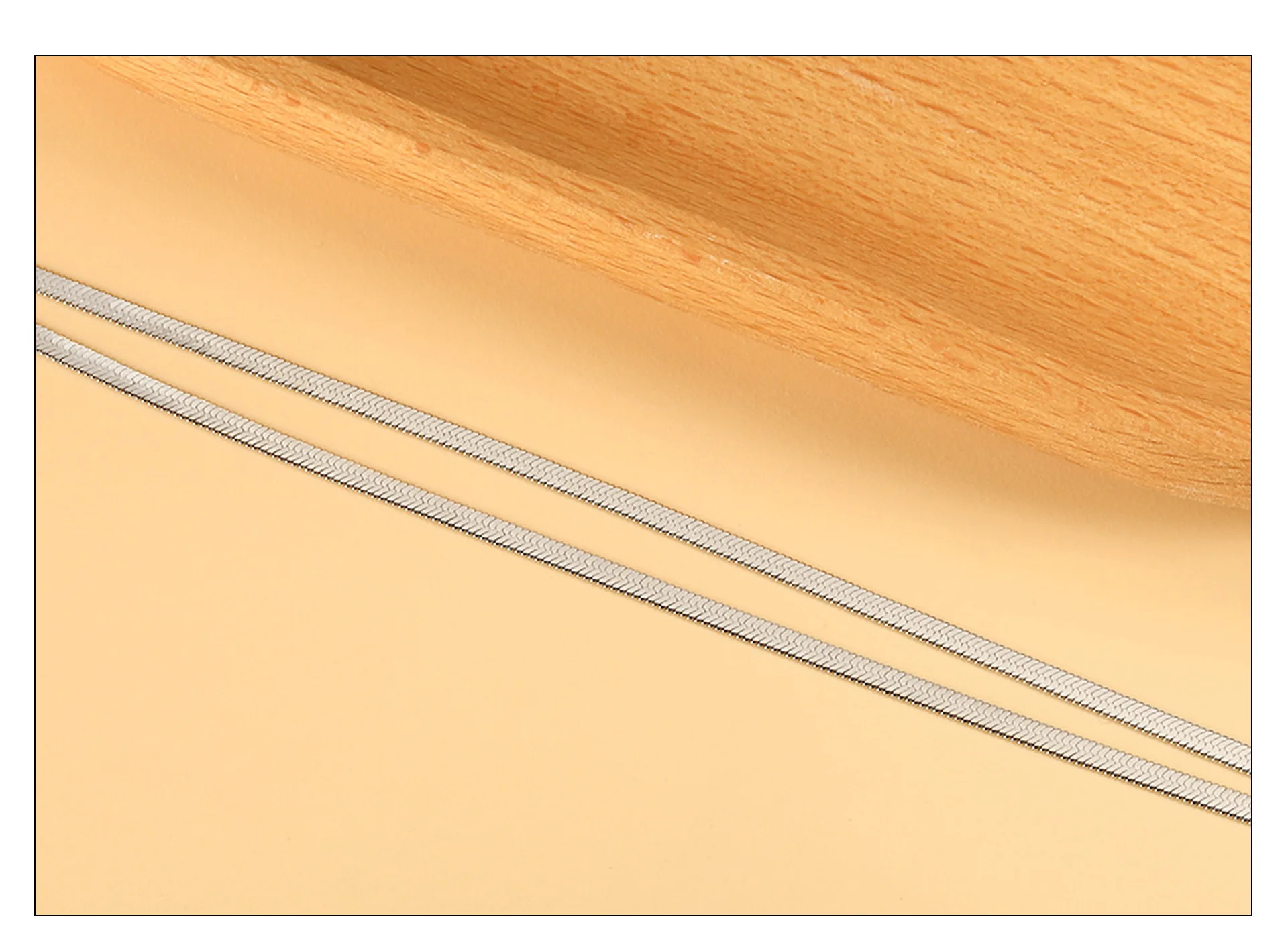 Mit Geschenkbox Doppellagiges Schlangen-Fischgrät-Ketten-Fußkettchen für Frauen Edelstahl Gold Silber Farbe Minimalistischer Fußschmuck – Detail 8