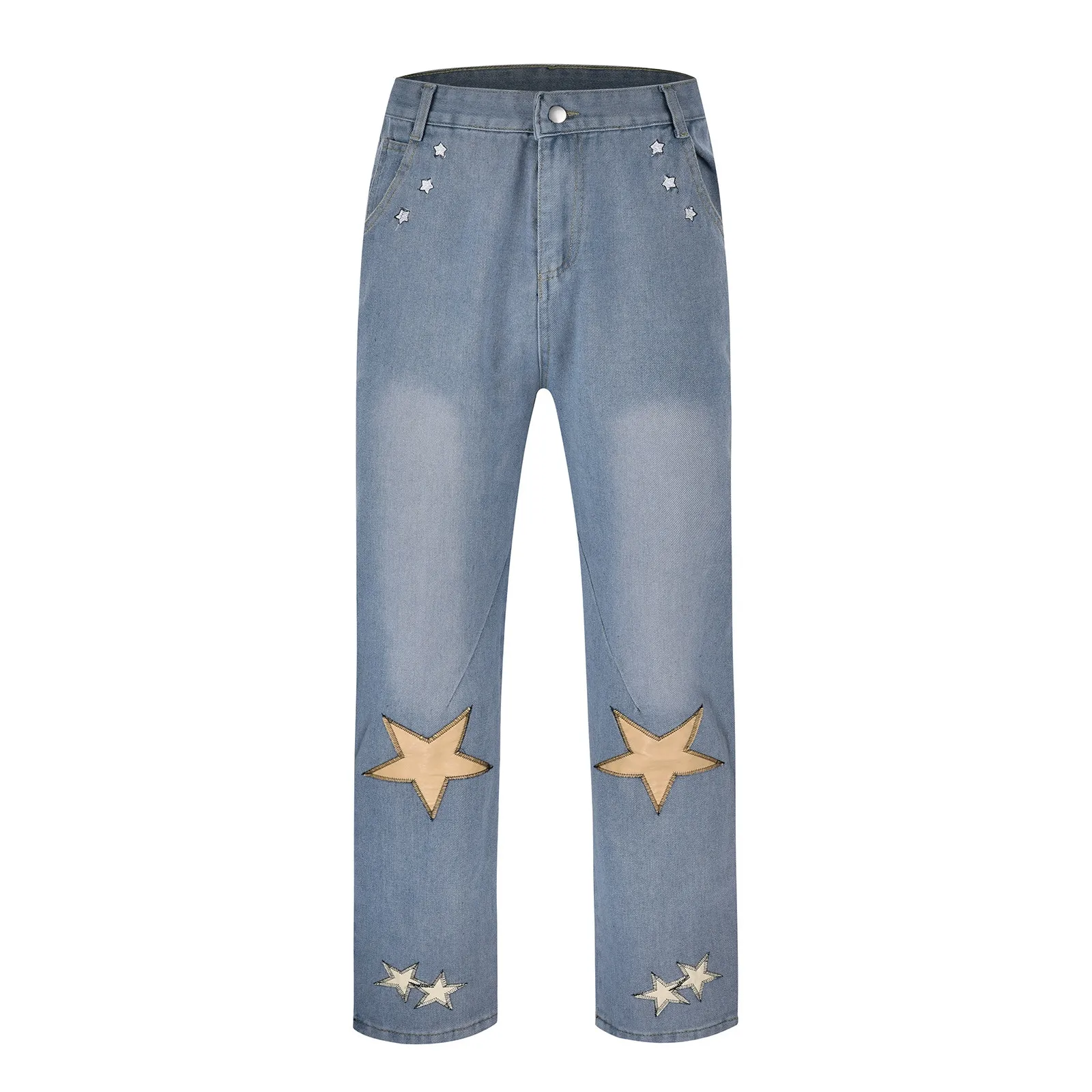 American Retro Casual Pants Autumn Fashion Hiphop Personality Pattern Loose Straight Leg Wide Pants ropa hombre