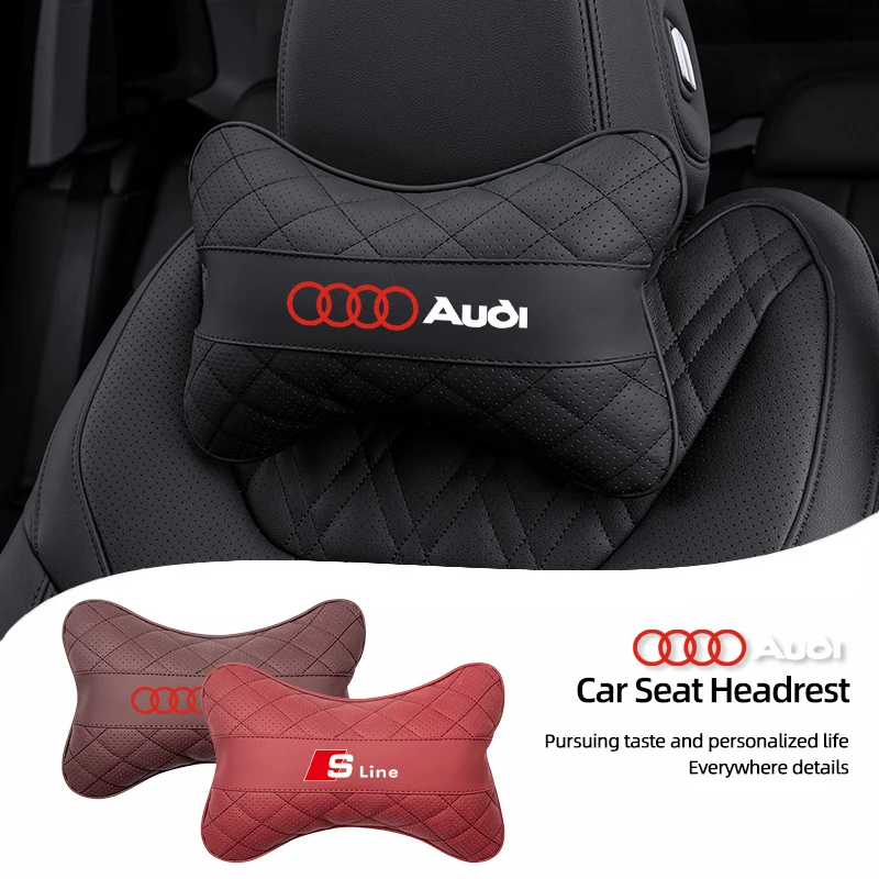 1Pcs Car Headrest Auto Seat Head Neck Rest Pillow For Audi Quattro A7 A3 A4 A6 A5 Q5 A1 Q7 Q3 Q4 TT SQ5 RSQ3 RSQ8 S3 S4 RS5 RS6