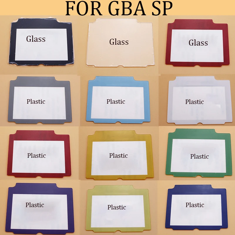 

YUXI 1PC Replacement Plastic/Glass Screen Lens For GBA SP Lcd Cover For Gameboy Advance SP Lens Protector With Back Sticker