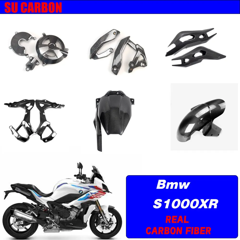 

Real Carbon Fiber Full Fairing kits For BMW S1000XR 2022 2023 Carbon Fiber Frame Guards Swingarm Covers Front Fender belly pan