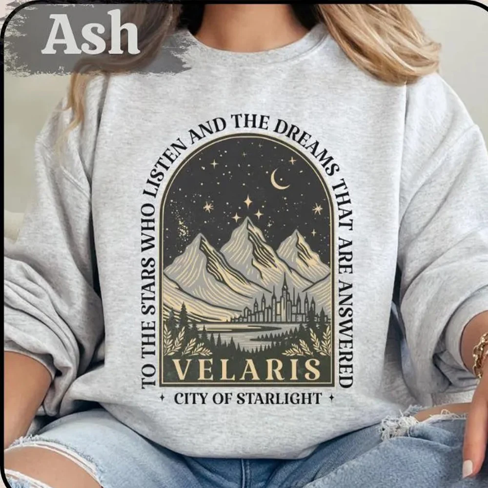 سترة Velaris Acotar للنساء City of Starlight سترة عتيقة للمحكمة الليلية برقبة دائرية ملابس الشارع #5