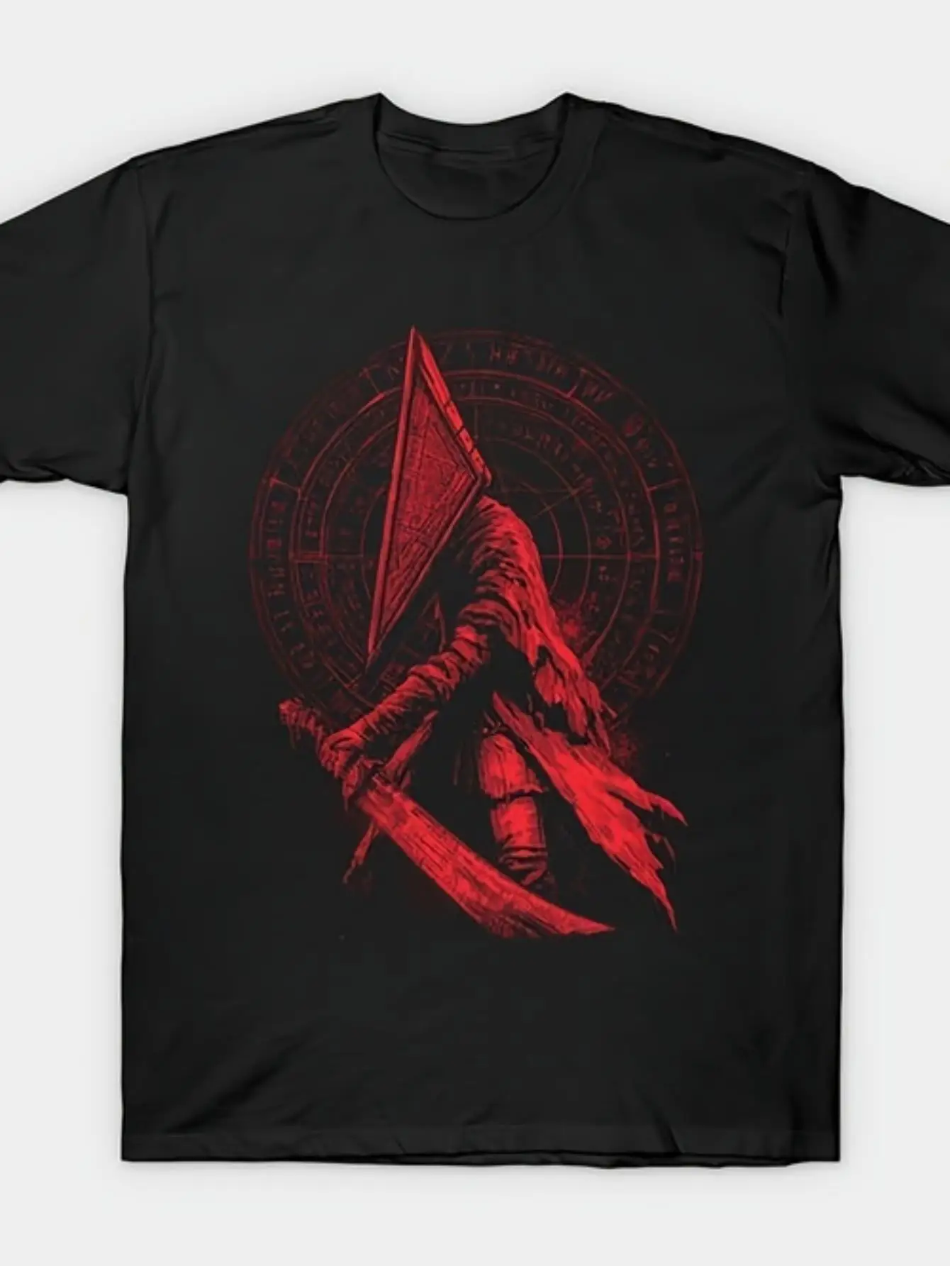 Unisex Casual T-shirt with A Hill and Pyramid Head Design Men T-shirt Men'S T-Shirt Unisex Tee Graphic Short Sleeve