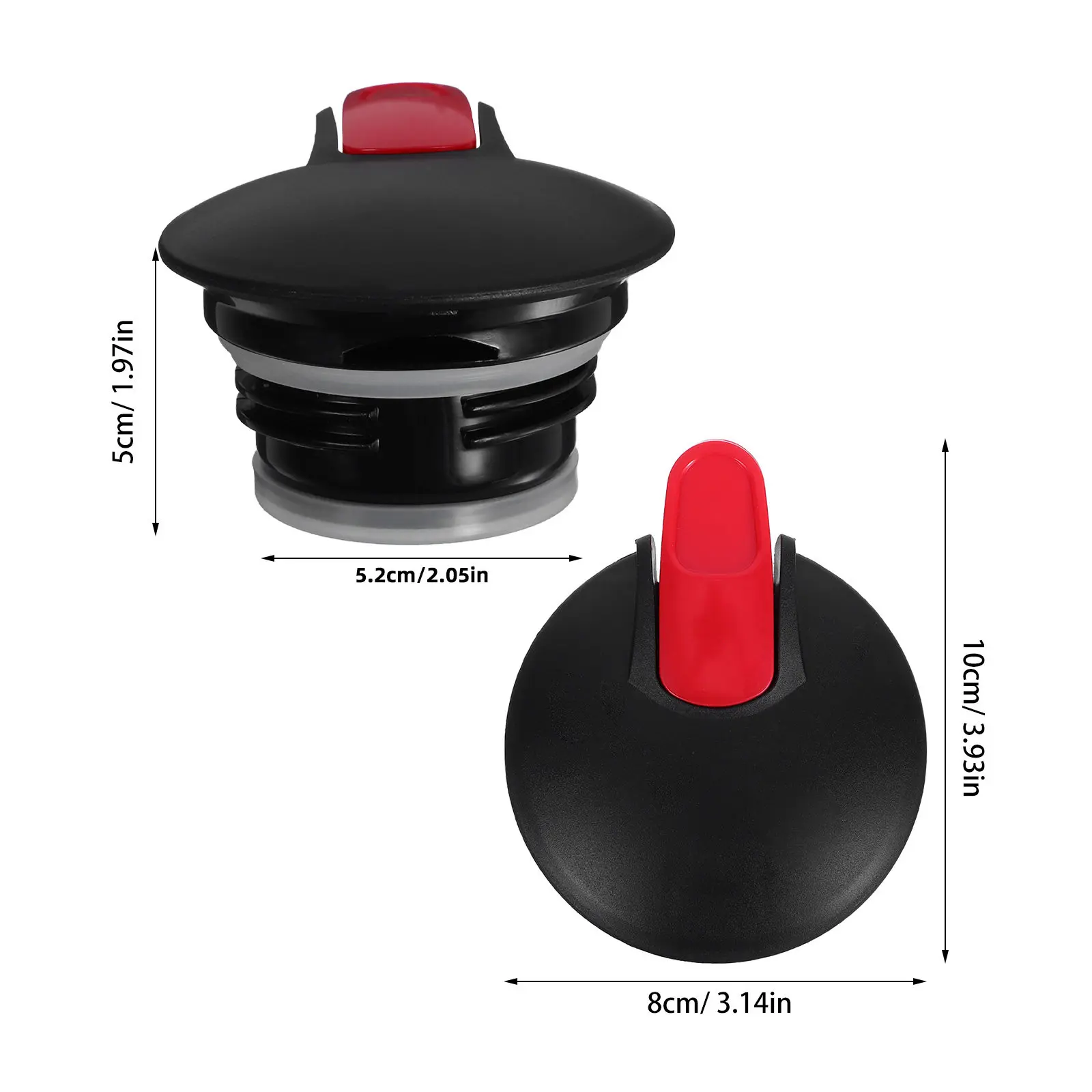 Black Red Coffee Carafe Lid for Thermal Pot – Universal Heat-Resistant PP Replacement with Tight Seal