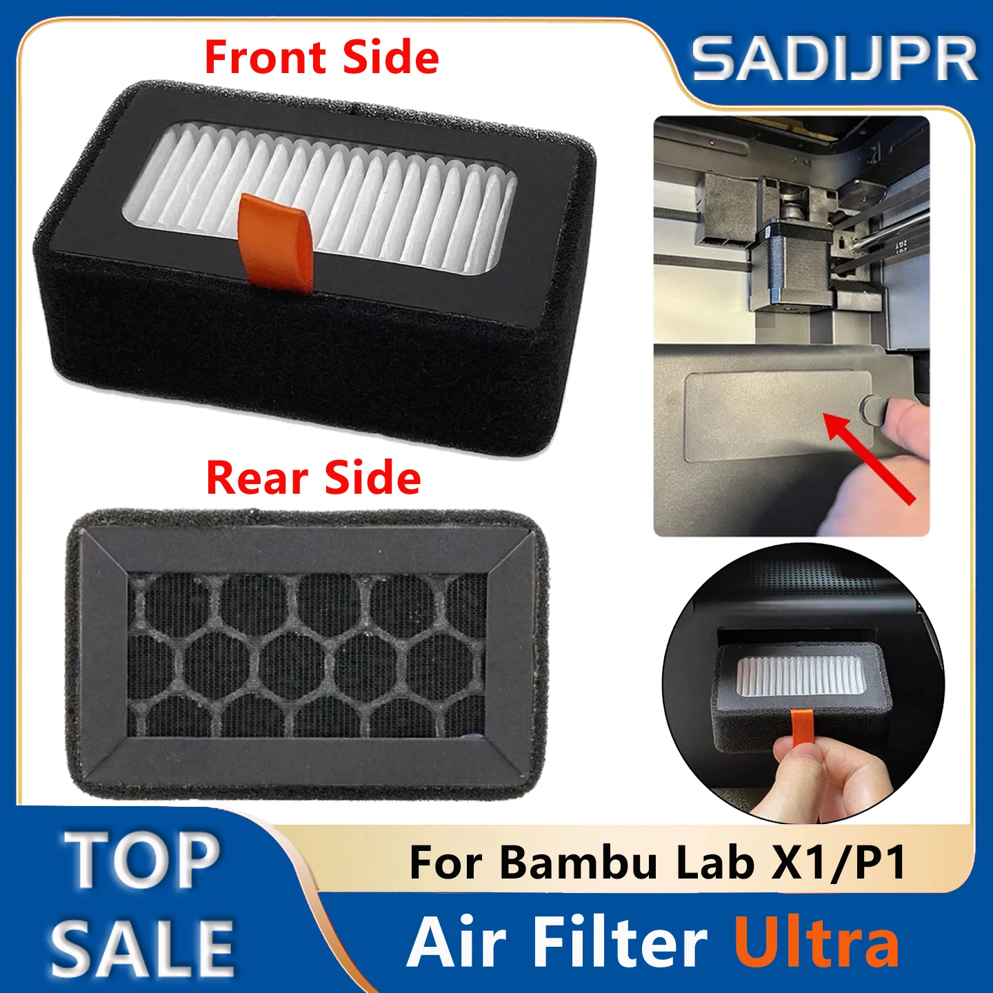 

For Bambu Lab HEPA 13+ Activated Carbon Combo Air Filter Ultra for X1/P1 Series 3D Printers OEM Replacement