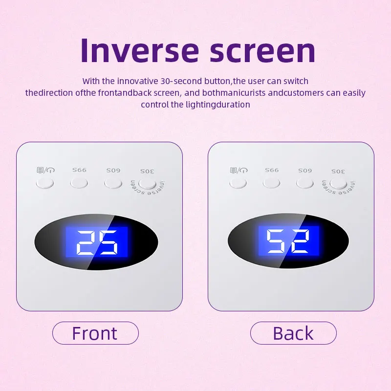 Oplaadbare UV LED-nagellampdroger met HD-display Slimme nageldrooglamp voor snel droog uitharding Alle gelnagellak-manicuregereedschappen