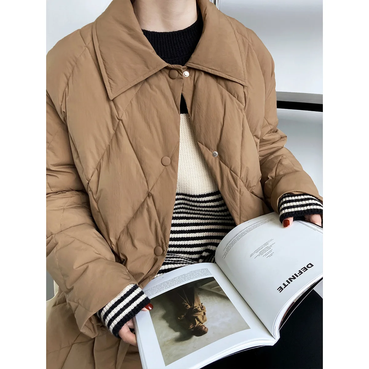 2023 New Women Winter White Duck Down Coat Long Sleeve Stand Collar Women Warm Long Coat Casaco Feminino