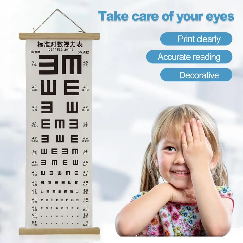 Practical Eye Chart  Standardized Tear-resistant Visual Testing Chart  Students Visual Acuity Chart Hanging Painting