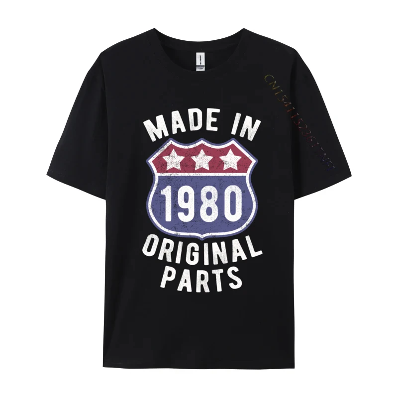 

Born In 1980 Vintage Made In 1980 Original Parts Birth Year Coupons Party Casual Men Tshirt Tops Shirts For Men Top T-Shirt Cool