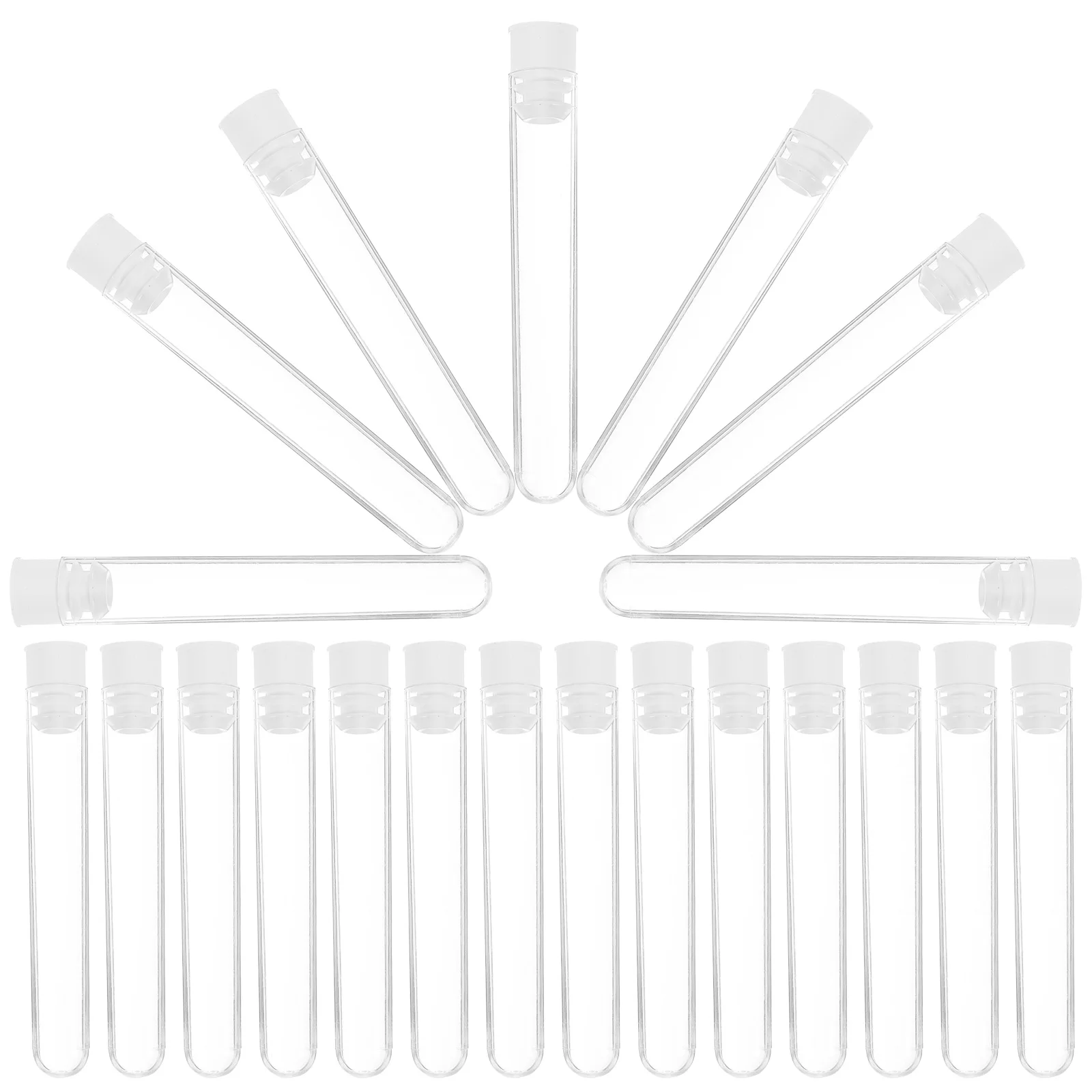 

50 Pcs Plastic Test Tube Tubes with Cap Clear Portable Scientific Lab Child for Children Mini