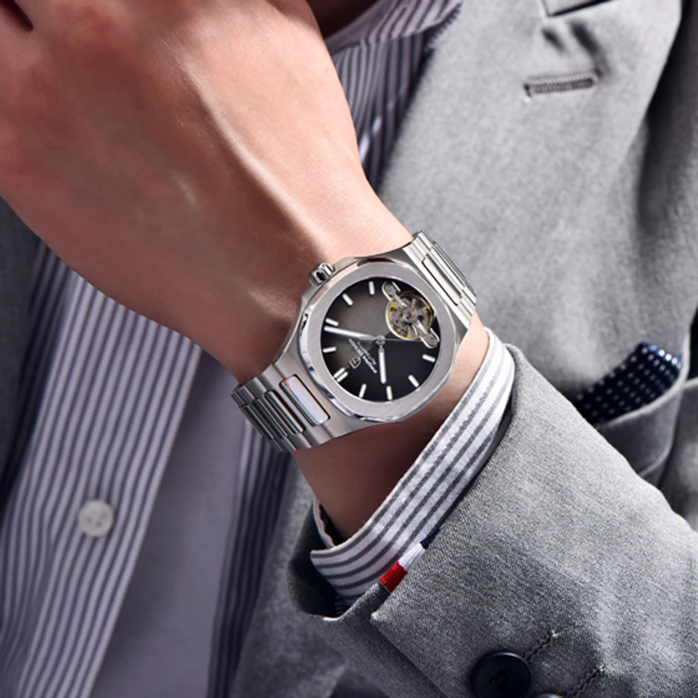 PAGANI DESIGN Men's Watches New Mechanical Watch Automatic Watches For Man Luxury Stainless Steel AR Sapphire Mirror Clocks Gift