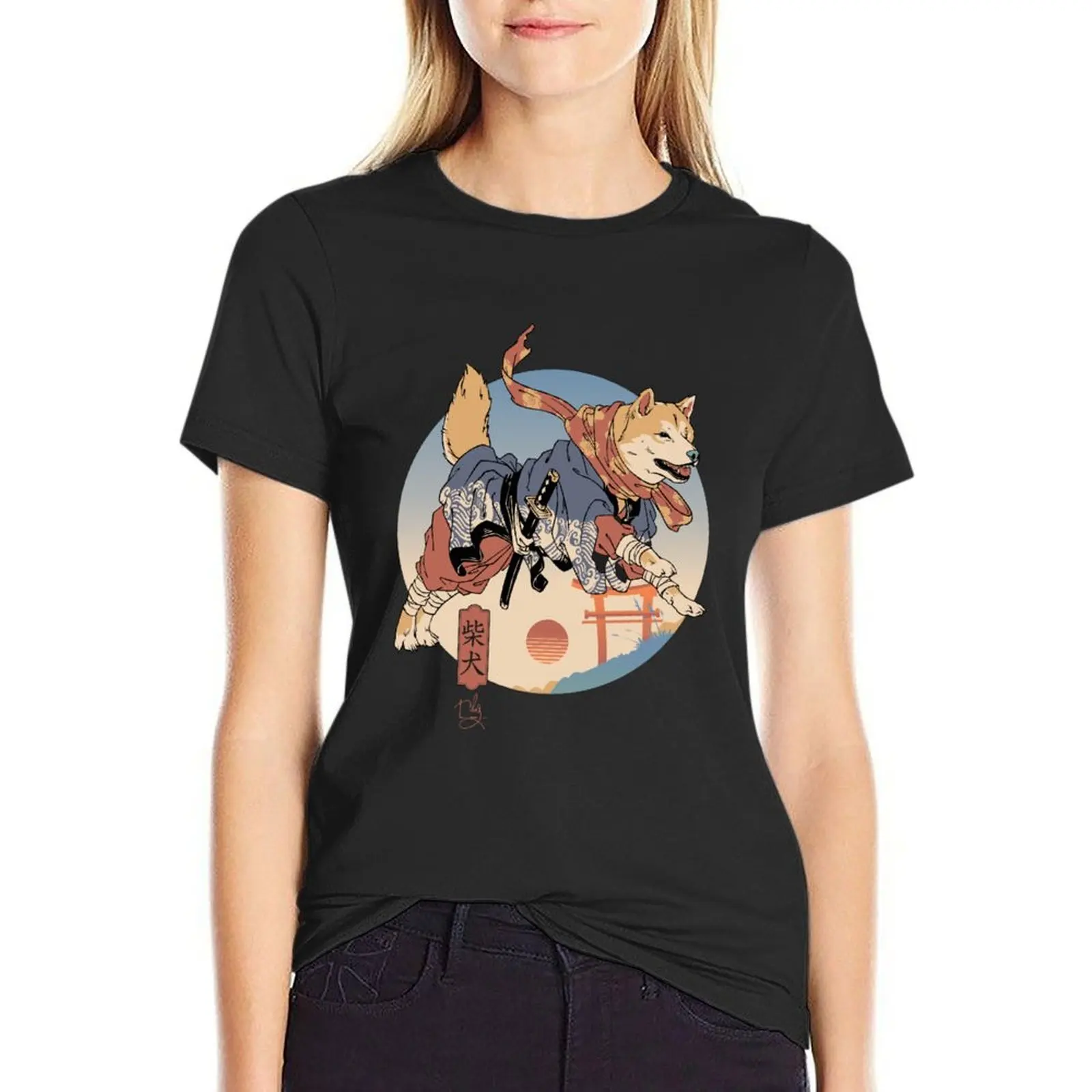 Shiba Ronin T-Shirt funnys hippie clothes summer blouses woman 2024