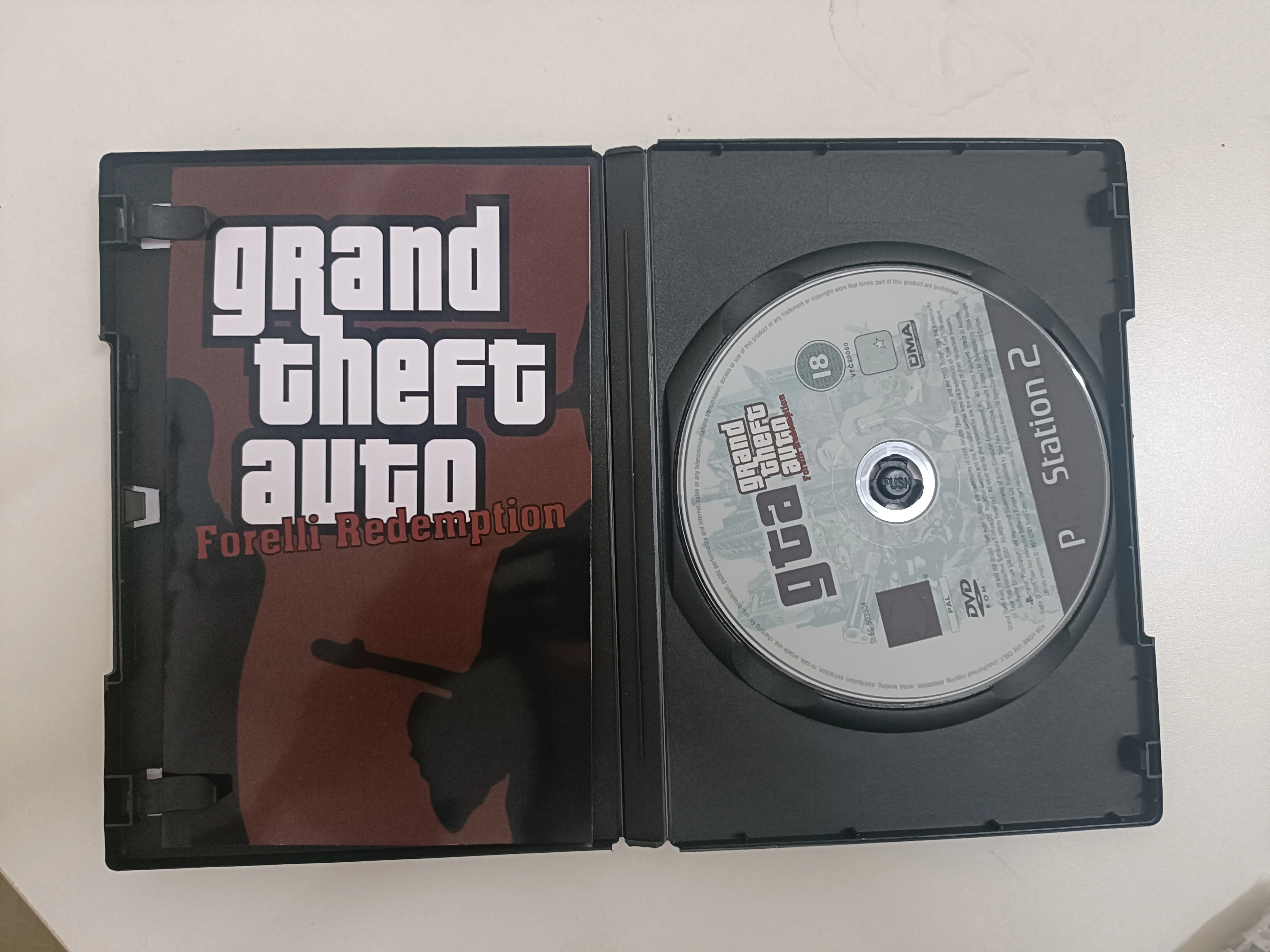 PS2 GTA Forelli Redempti mit manueller Kopierscheibe, Spiel-Entsperrkonsole, Station 2, Retro-optischer Treiber, Retro-Videospiel-Maschinenteile