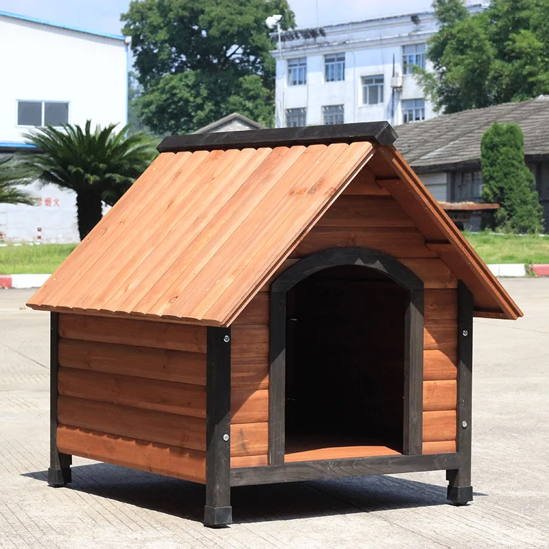 

Customizable outdoor solid wood dog house cat house cat house rain protection sun protection small medium dog cage pet