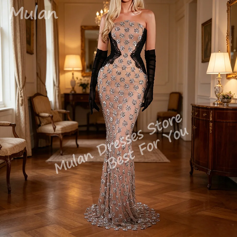 

Customized Luxury Beads Long Mermaid Evening Dresses for Women Elegant Floor-Length Special Events Prom Party Wedding Dress 2026