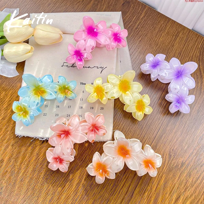 Atmosphere Sense 3 Pcs Flower Hair Clips for Women Niche Temperament Boho Style Hair Claws Fashion Girl Beach Hair Jewelry