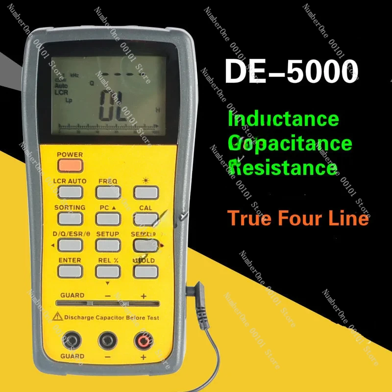 DE-5000 True Four Line Digital LCR Bridge Meter Multimeter High Precision Inductance Capacitance Meter Resistance Tester