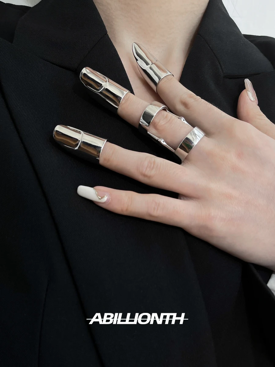 Punk Creative Metal Irregular Fingertip Armour Ring Open Nail Rings For Women Elegant Fingertips Statement Jewelry Gifts