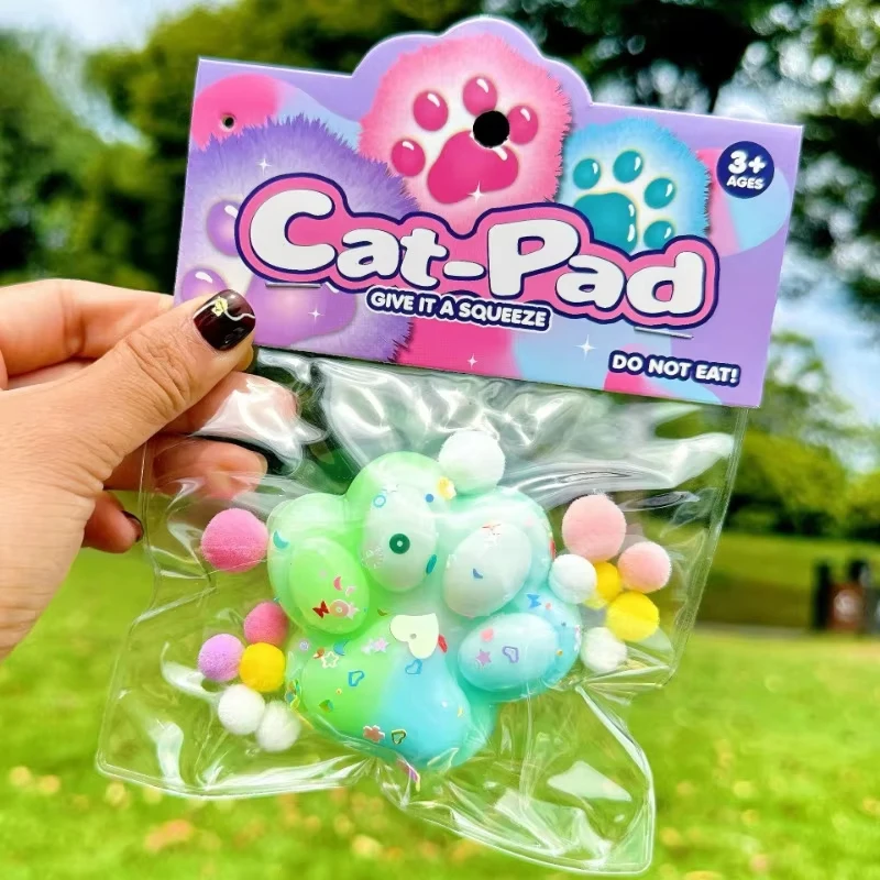 귀여운 소프트 플러시 스퀴시 스트레스 방지 발 고양이 발 꼬집기 스퀴즈 장난감, 어린이 성인 선물, 스트레스 해소 독특한 장난감, 신제품 피젯 장난감