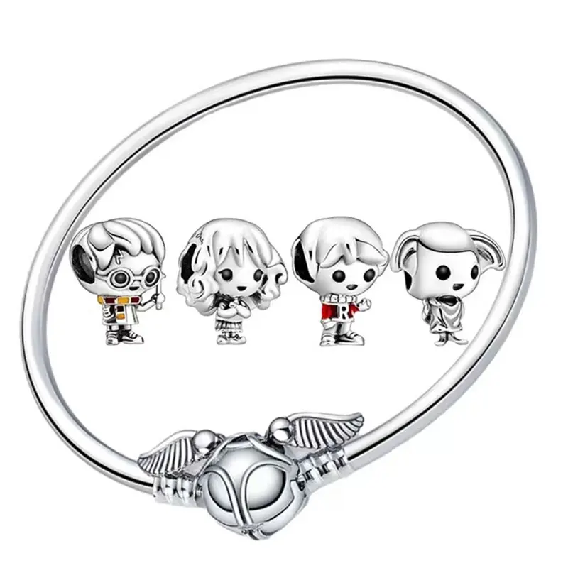 HEROCROSS Magic Little Harry Charm Ball, 925 sterling silver, suitable for original Pandora bracelets, women's jewelry