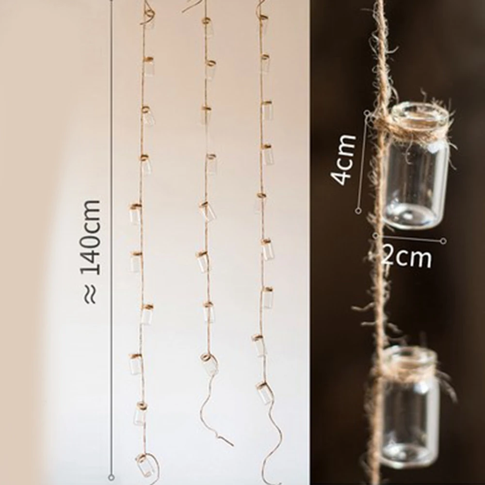 

G6-Wind Chimes Style Decor Glass Vase Strings Hanging Vase With Bottle Jelly Glass Bottle String Decoration Pendant