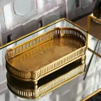 Vintage Brass Snack Plate Hollow Edged Mini Fruit Dish Durable Storage Tray Petite Platter Hand-carved Tray Living Room Elegance