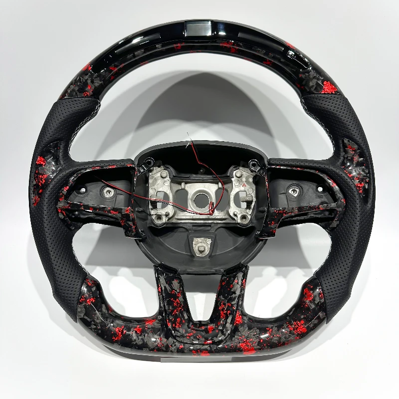 

Руль ручной работы из кованого карбона со светодиодной подсветкой для Dodge Challenger, Durango, 300, Charger RT, SRT Hellcat, с возможностью индивидуальной настройки