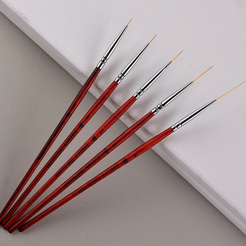Sweet-Z 6/9/12/15/18/24MM Thin Liner Nail Brush Red Handle Detail Stripe Painting Brush Drawing Nail Art Brush Wholesale