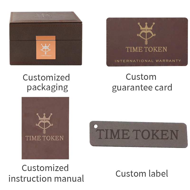 タイムトークン カスタムメイド 日本製ムーブメント クォーツ腕時計 シルバー スチールストラップ OEM メンズ ヴィンテージ イエローダイヤル 人気腕時計