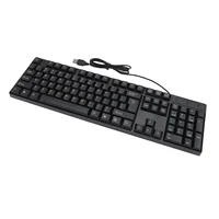 Teclado con cable USB de 104 teclas, teclado para juegos de diseño ergonómico en inglés/ruso/español/francés para ordenadores portátiles de oficina y escritorio