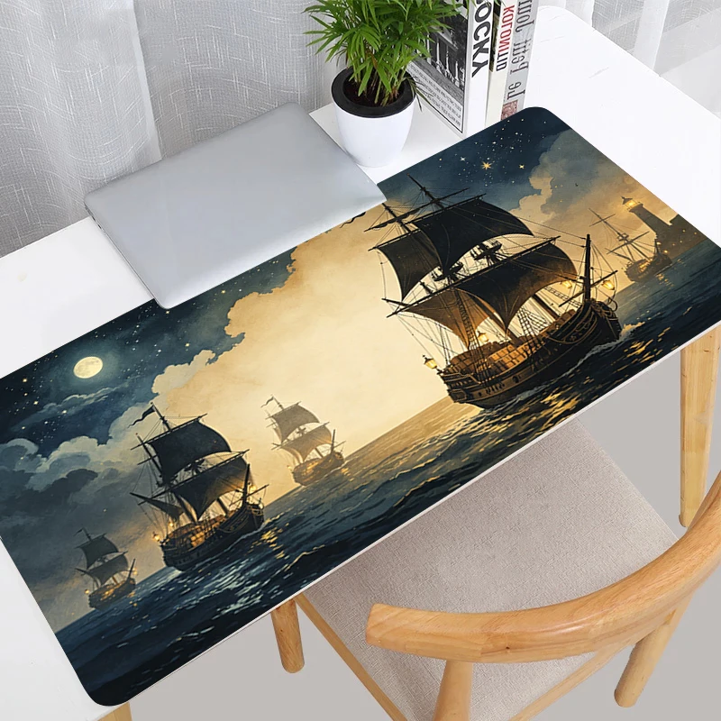 Popular Mouse Pad Retro nautical chart Mausepad Laptop Computer Game Desk Mat Large Gaming E-sports Mousepad Rubber Keyboard Pad