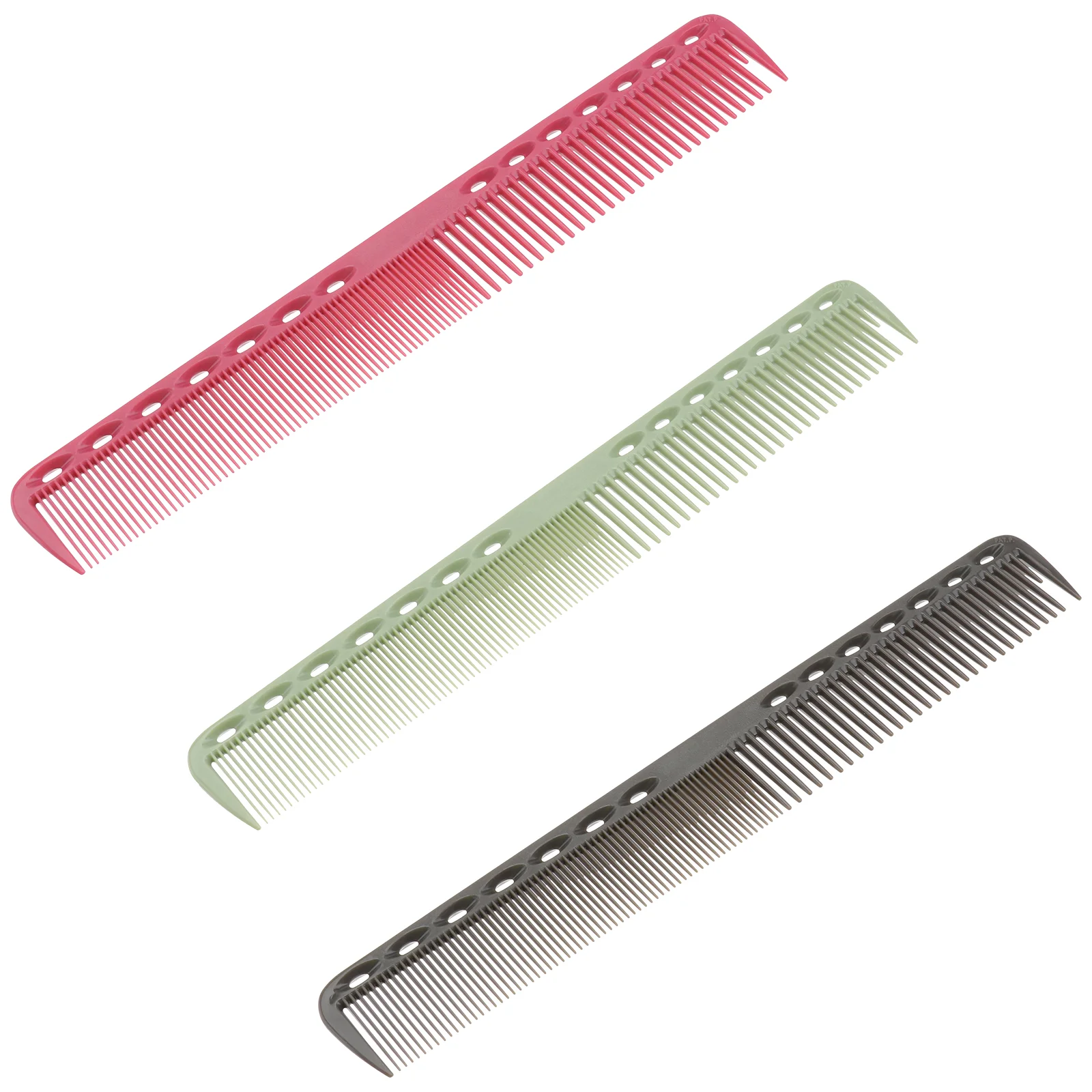 

3pcs Hairdressing Combs Professional Haircut Comb Heat Resistant Barber Combs (Grey Rosy and Green)