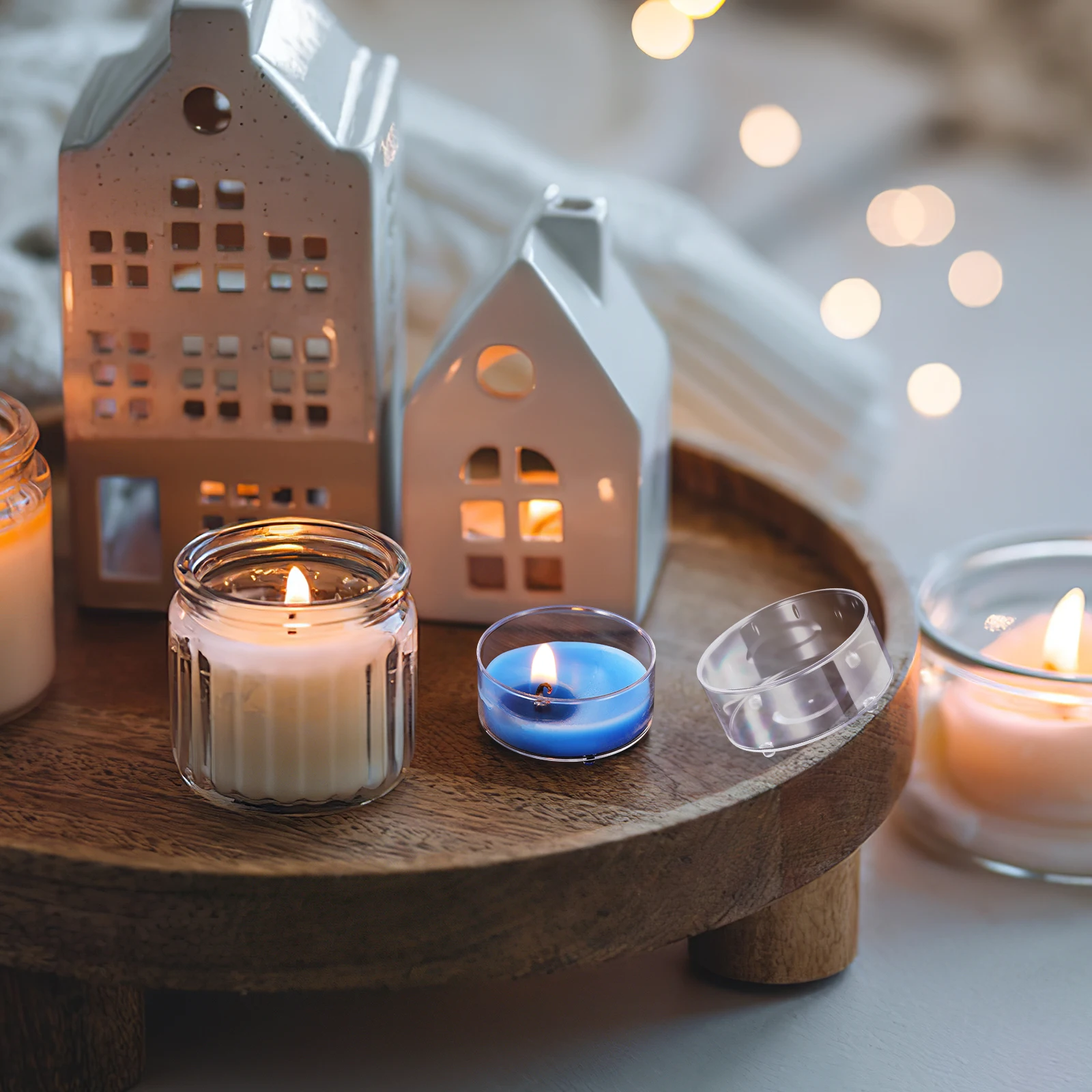 

100Pcs Clear Holder Plastic Cup 15Ml Premium Quality Flame Resistant for Indoor Outdoor Use Temple Church Decoration