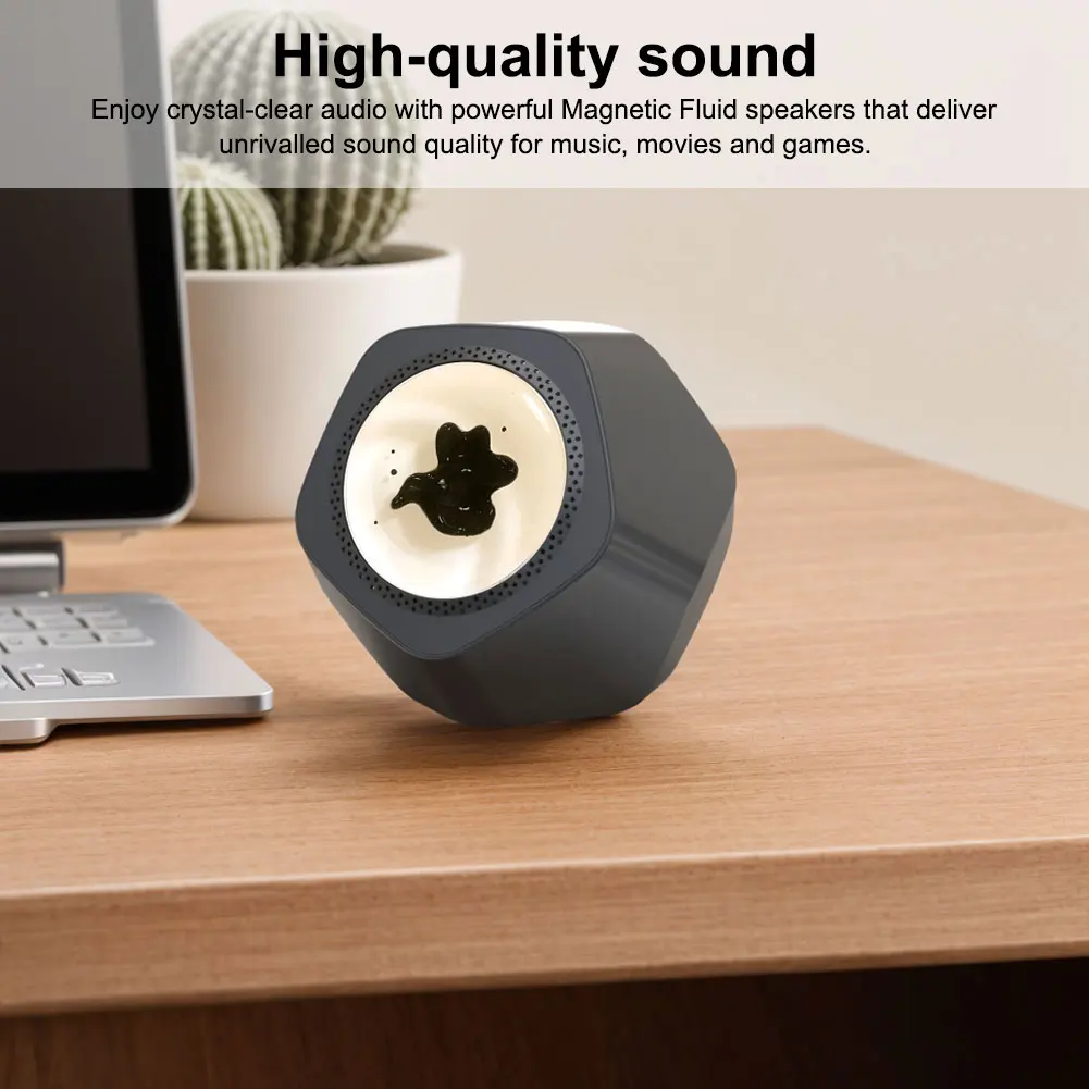 Ferrofluid Speaker with Music Rhythm Desktop Subwoofer Dancing Ferrofluid BT Speaker Birthday Gifts for Men Women