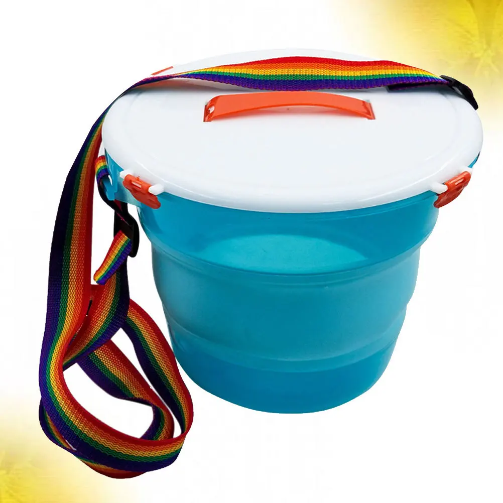 

Folding Fishing Bucket with Lid Heavy Duty Silicone Fish Container for Outdoor Water Storage Portable Fish Holding Bucket